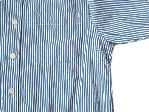 maillot sunset small collar stripe shirts BLUE