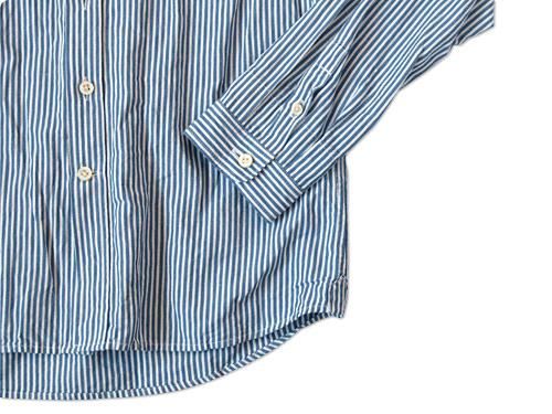 maillot sunset small collar stripe shirts BLUE