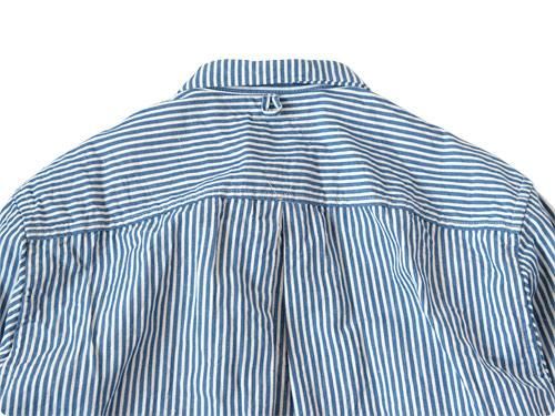 maillot sunset small collar stripe shirts BLUE