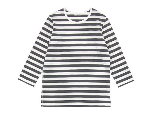 maillot ボーダー7分袖Tシャツ GRAY