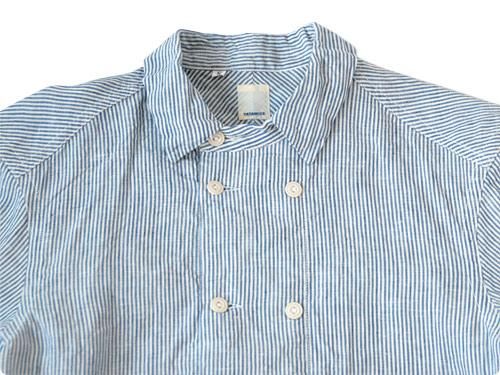 TATAMIZE DOUBLE BRESTED LINEN SHIRTS STRIPE