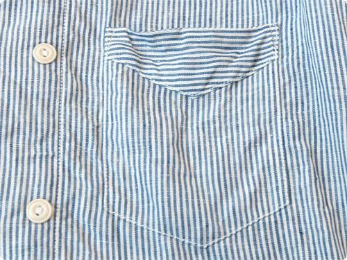 TATAMIZE DOUBLE BRESTED LINEN SHIRTS STRIPE
