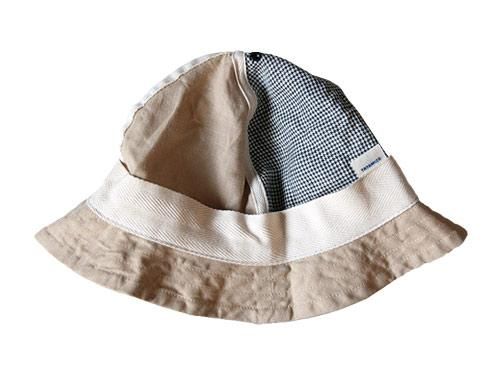 TATAMIZE REVERSIBLE HAT BEIGE x HOUNDSTOOTH CHECK