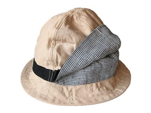 TATAMIZE REVERSIBLE HAT BEIGE x HOUNDSTOOTH CHECK