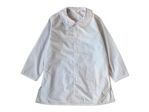 homespun ホームスパン 丸襟 長袖 ブラウス トップス ブルー Mサイズ