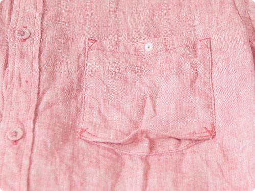 ordinary fits S/S LITHUANIA LINEN SHIRT RED