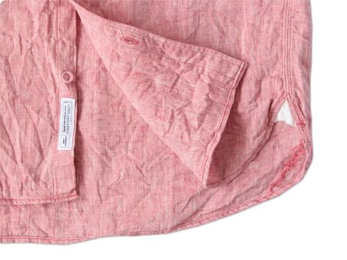 ordinary fits S/S LITHUANIA LINEN SHIRT RED