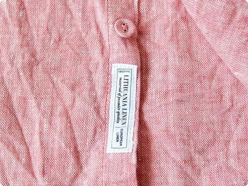 ordinary fits S/S LITHUANIA LINEN SHIRT RED
