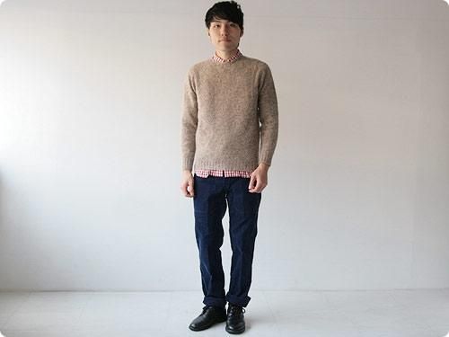 BRICK CREW NECK KNIT ѥåդ COBBLE STONE