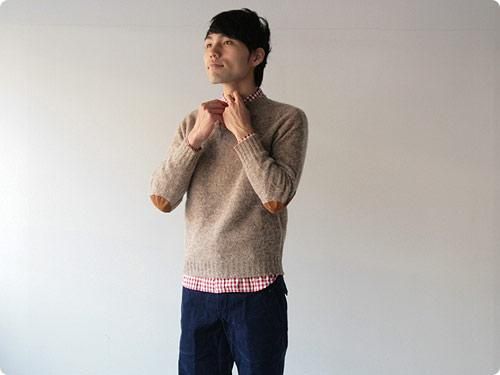 BRICK CREW NECK KNIT ѥåդ COBBLE STONE