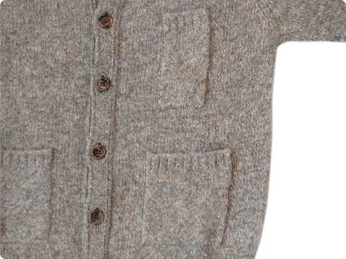BRICK POCKET CARDIGAN MUSHROOM