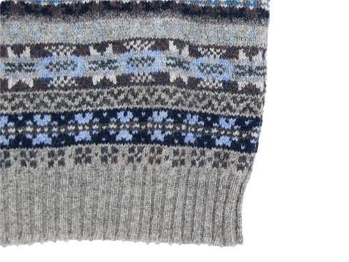 Jamieson's V NECK VEST LIGHT GRAY x BLUE