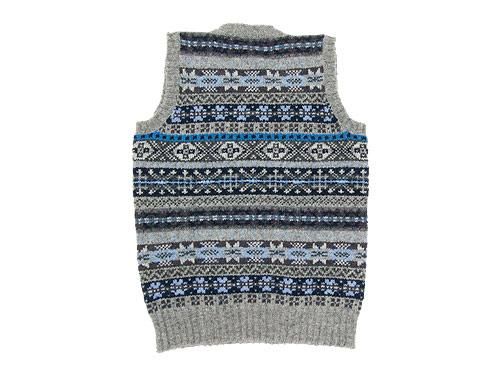 Jamieson's V NECK VEST LIGHT GRAY x BLUE