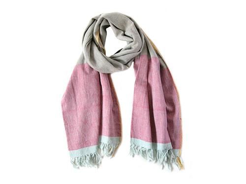TAANA BANA KHADI STOLE MIDI GRAY x RED