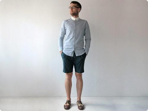 Honor gathering french moleskin shorts blue
