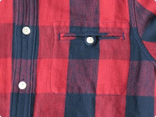 maillot sunset buffalo check round work shirts RED x NAVY