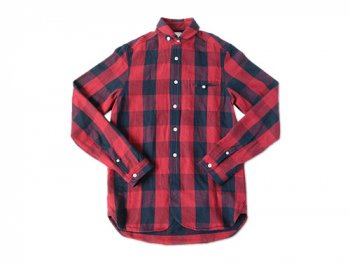 maillot sunset buffalo check round work shirts RED x NAVY