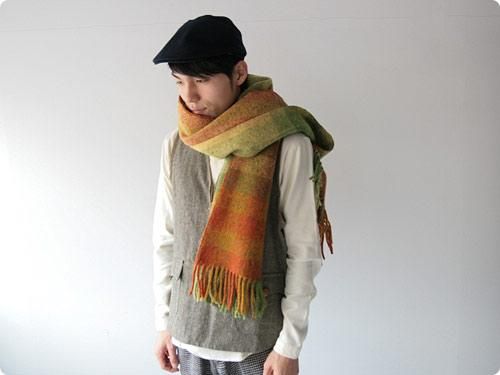 Studio Donegal 『Tweed Muffler』 Studio Donegal TWEED MUFFLER GREEN x YELLOW x RED 8 Studio