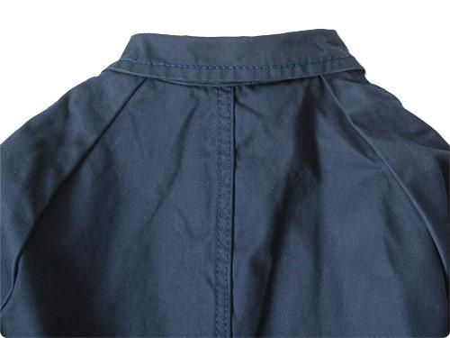 homspun 40/3ギャバ ショートステンカラーコート ネイビー homspun