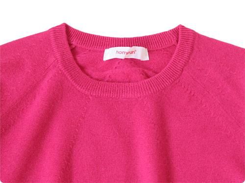homspun(ホームスパン) ラム クルーネックニット ピンク homspun