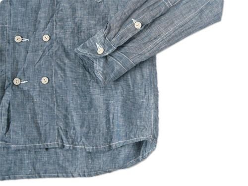 TATAMIZE DOUBLE BRESTED LINEN SHIRTS CHAMBRAY
