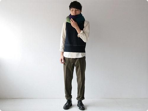 TATAMIZE WOOL KNIT VEST NAVY