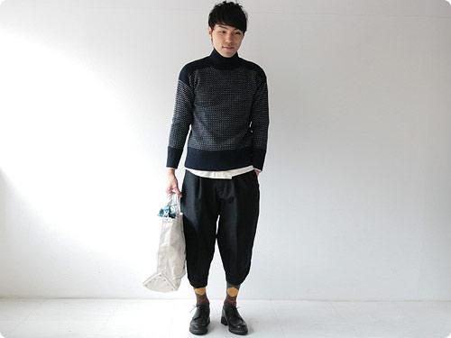 TATAMIZE WOOL HI NECK KNIT NAVY