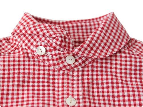 maillot sunset gingham round work S/S shirts RED x WHITE