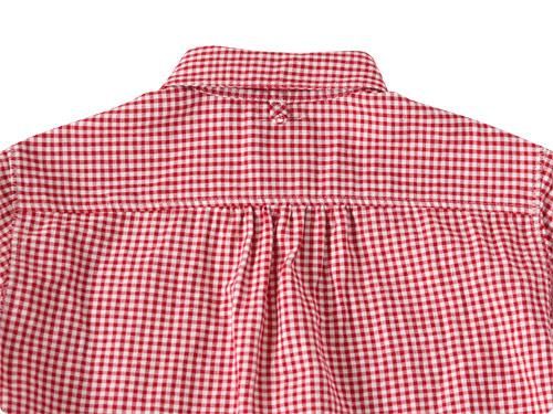 maillot sunset gingham round work S/S shirts RED x WHITE