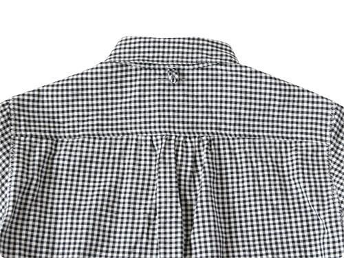 maillot sunset gingham round work S/S shirts BLACK x WHITE