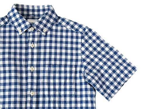 maillot sunset big gingham B.D. S/S shirts BIG BLUE x WHITE