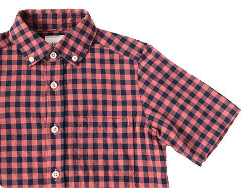 maillot sunset big gingham B.D. S/S shirts BIG RED x NAVY