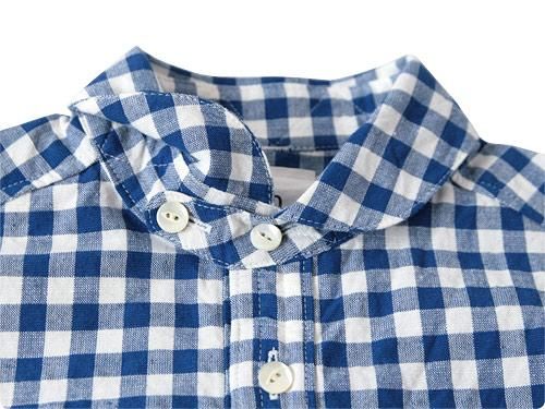 maillot sunset big gingham round work S/S shirts BIG BLUE x WHITE