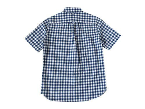 maillot sunset big gingham round work S/S shirts BIG BLUE x WHITE