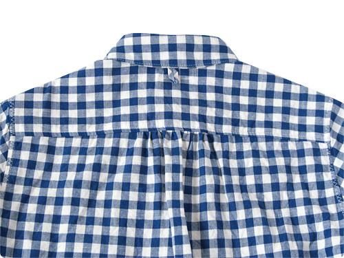 maillot sunset big gingham round work S/S shirts BIG BLUE x WHITE