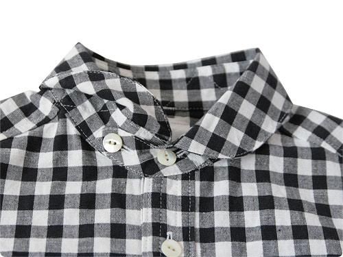 maillot sunset big gingham round work S/S shirts BIG BLACK x WHITE