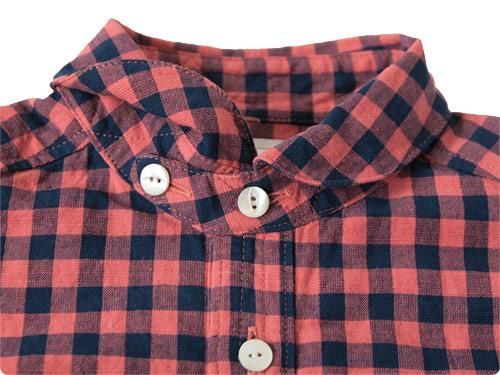 maillot sunset big gingham round work S/S shirts BIG RED x NAVY