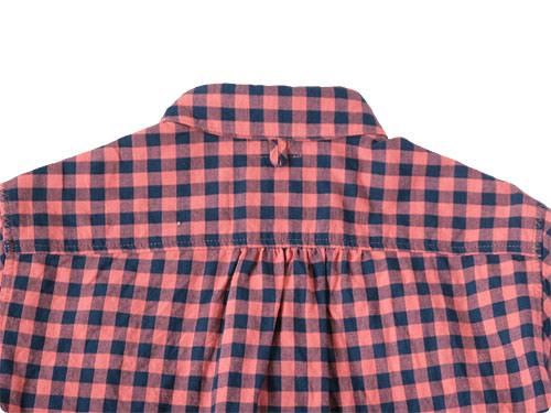 maillot sunset big gingham round work S/S shirts BIG RED x NAVY