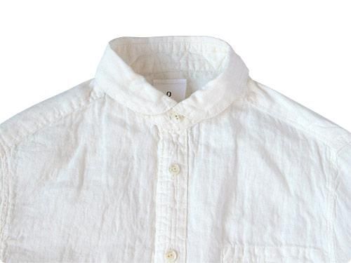 maillot sunset linen round work shirts WHITE