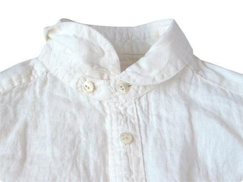 maillot sunset linen round work shirts WHITE