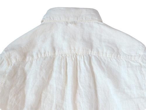 maillot sunset linen round work shirts WHITE