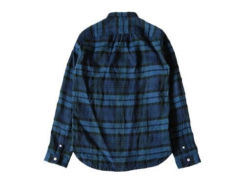 maillot sunset linen check new work shirts BLUE
