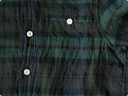 maillot sunset linen check new work shirts GREEN