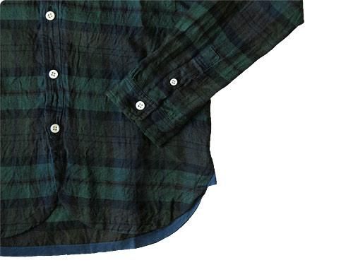 maillot sunset linen check new work shirts GREEN