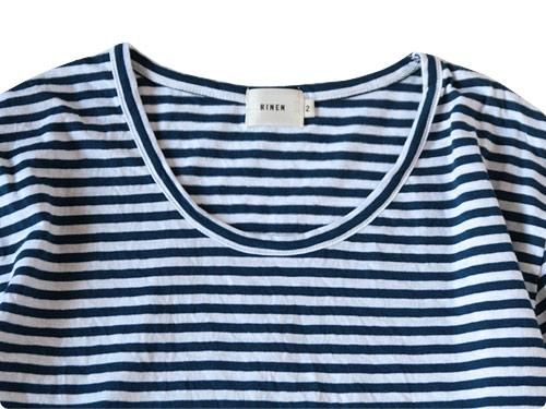 RINEN 40/1˥åŷܡ Uͥå7ʬµ 15WHITE x BLUE̥󥺡