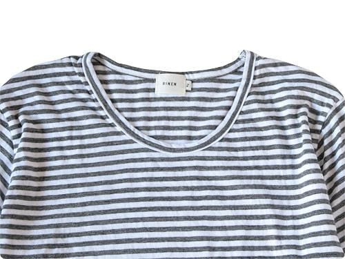 RINEN 40/1˥åŷܡ Uͥå7ʬµ 34WHITE x CHARCOAL̥󥺡