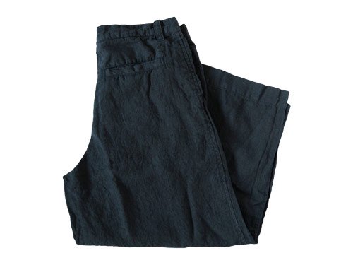 RINEN 40/1オーガニックリネン平織 キュロットパンツ 05NAVY〔レディース〕