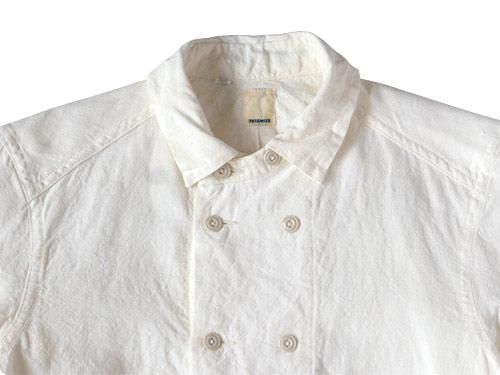TATAMIZE DOUBLE BRESTED LINEN SHIRTS OFF WHITE