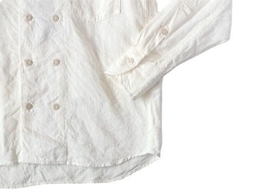 TATAMIZE DOUBLE BRESTED LINEN SHIRTS OFF WHITE