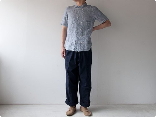 TATAMIZE DOUBLE BRESTED LINEN S/S SHIRTS STRIPE